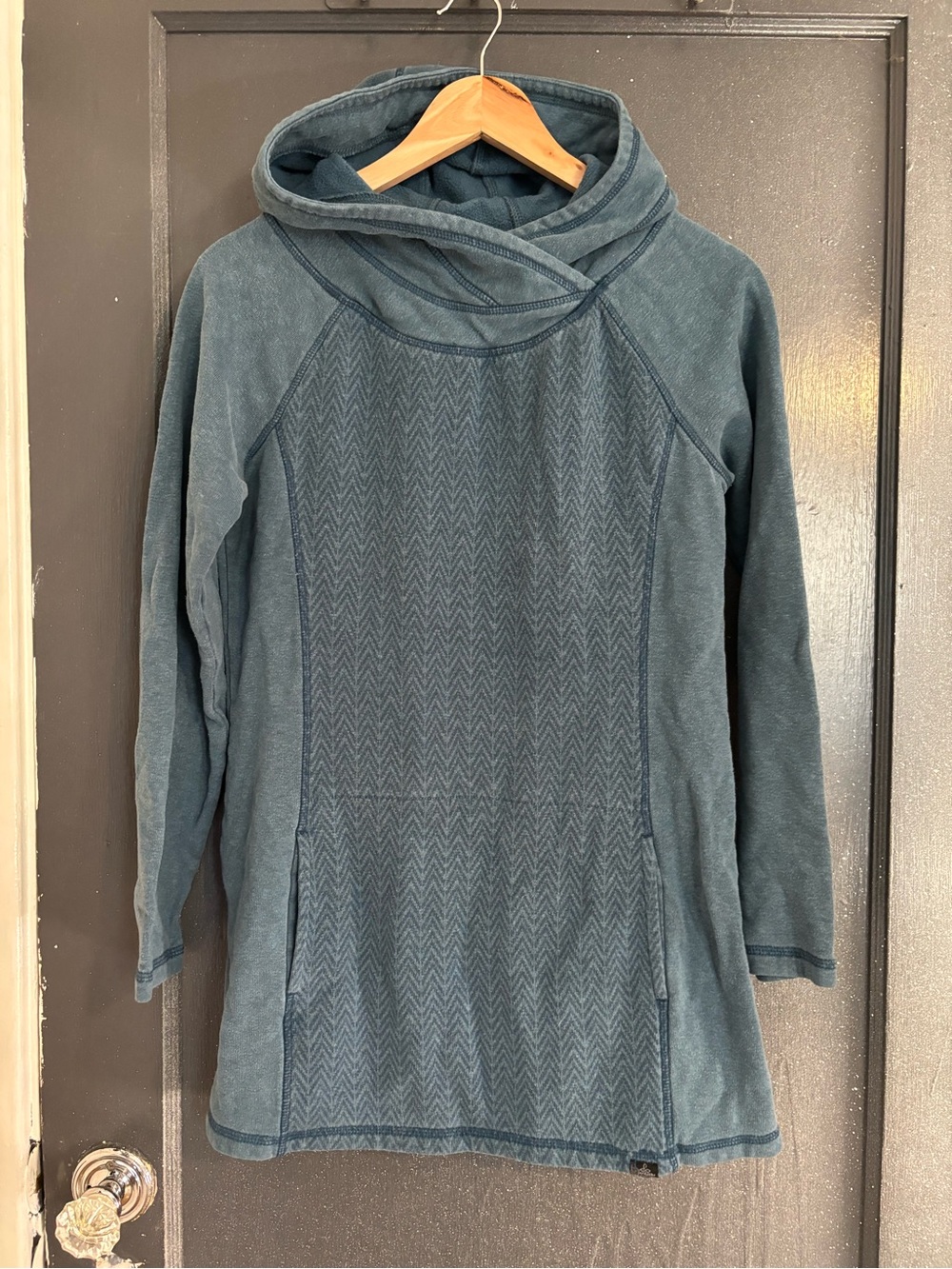 Prana Teal Pullover tunic hoodie